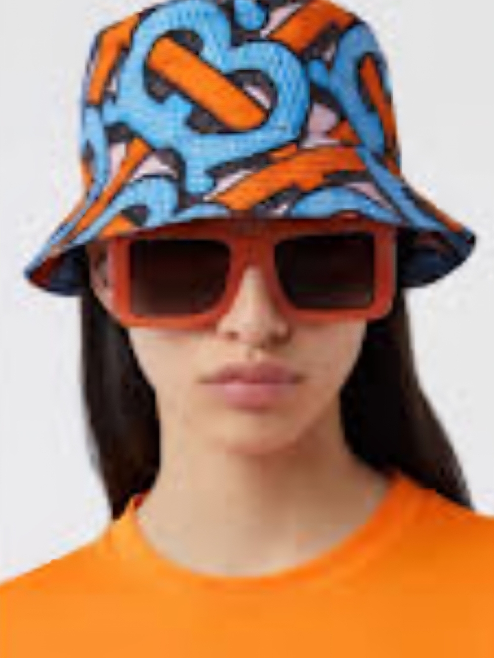 Unisex Burberry Blue & Orange Graphic Bucket Hat